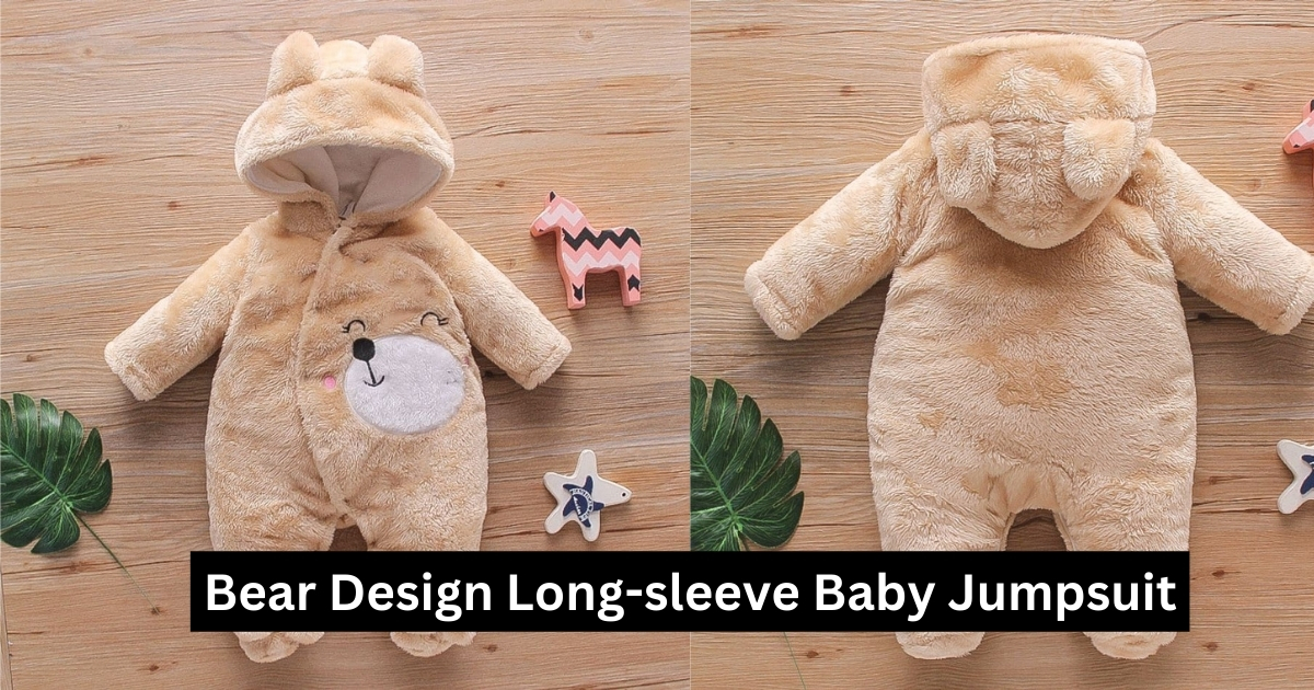 THESPARKSHOP.IN: BEAR DESIGN LONG SLEEVE BABY JUMPSUIT