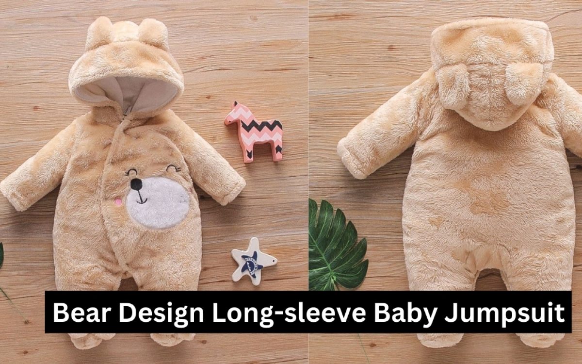 Bear Design Long-sleeve Baby Jumpsuit